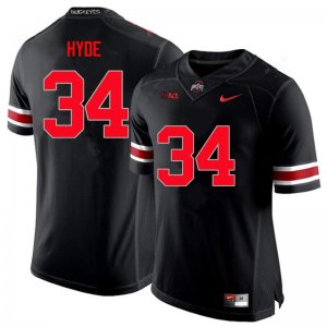 Men's Ohio State Buckeyes #34 Carlos Hyde Black Nike NCAA Limited College Football Jersey June FAN2344WD
